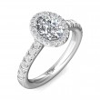 FlyerFit® Platinum Micropave Halo Engagement Ring