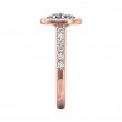 FlyerFit® 18K Pink Gold Micropave Halo Engagement Ring