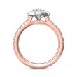 FlyerFit® 14K Pink Gold Shank And White Gold Top Micropave Halo Engagement Ring