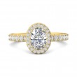 FlyerFit® 18K Yellow Gold Micropave Halo Engagement Ring