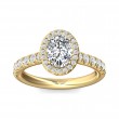 FlyerFit® 18K Yellow Gold Micropave Halo Engagement Ring