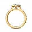 FlyerFit® 18K Yellow Gold Micropave Halo Engagement Ring