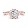 FlyerFit® 18K Pink Gold Micropave Halo Engagement Ring
