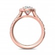 FlyerFit® 18K Pink Gold Micropave Halo Engagement Ring