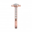 FlyerFit® 18K Pink Gold Micropave Halo Engagement Ring