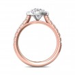 FlyerFit® 14K Pink Gold Shank And White Gold Top Micropave Halo Engagement Ring