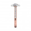 FlyerFit® 14K Pink Gold Shank And White Gold Top Micropave Halo Engagement Ring