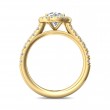 FlyerFit® 18K Yellow Gold Micropave Halo Engagement Ring