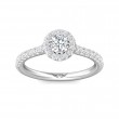 FlyerFit® 14K White Gold Micropave Halo Engagement Ring