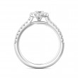 FlyerFit® 14K White Gold Micropave Halo Engagement Ring