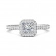 FlyerFit® 18K White Gold Micropave Halo Engagement Ring
