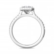 FlyerFit® 18K White Gold Micropave Halo Engagement Ring