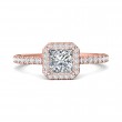 FlyerFit® 14K Pink Gold Micropave Halo Engagement Ring