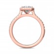 FlyerFit® 14K Pink Gold Micropave Halo Engagement Ring