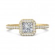 FlyerFit® 14K Yellow Gold Micropave Halo Engagement Ring