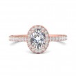 FlyerFit® 18K Pink Gold Micropave Halo Engagement Ring