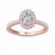 FlyerFit® 18K Pink Gold Micropave Halo Engagement Ring