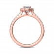 FlyerFit® 18K Pink Gold Micropave Halo Engagement Ring