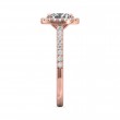 FlyerFit® 18K Pink Gold Micropave Halo Engagement Ring