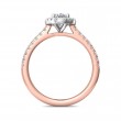 FlyerFit® 14K Pink Gold Shank And White Gold Top Micropave Halo Engagement Ring