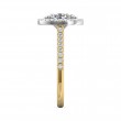 FlyerFit® 18K Yellow Gold Shank And White Gold Top Micropave Halo Engagement Ring