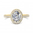 FlyerFit® 18K Yellow Gold Micropave Halo Engagement Ring