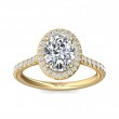 FlyerFit® 18K Yellow Gold Micropave Halo Engagement Ring