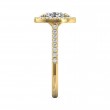 FlyerFit® 18K Yellow Gold Micropave Halo Engagement Ring