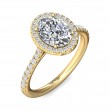 FlyerFit® 18K Yellow Gold Micropave Halo Engagement Ring