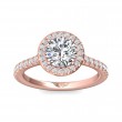 FlyerFit® 14K Pink Gold Micropave Halo Engagement Ring