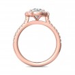 FlyerFit® 14K Pink Gold Micropave Halo Engagement Ring