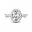 FlyerFit® 14K White Gold Micropave Halo Engagement Ring