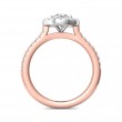 FlyerFit® 14K Pink Gold Shank And White Gold Top Micropave Halo Engagement Ring