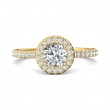 FlyerFit® 14K Yellow Gold Micropave Halo Engagement Ring