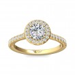 FlyerFit® 14K Yellow Gold Micropave Halo Engagement Ring
