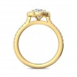 FlyerFit® 14K Yellow Gold Micropave Halo Engagement Ring