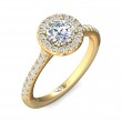 FlyerFit® 14K Yellow Gold Micropave Halo Engagement Ring