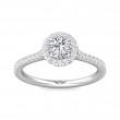 FlyerFit® 18K White Gold Micropave Halo Engagement Ring