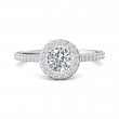 FlyerFit® 14K White Gold Micropave Halo Engagement Ring