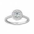 FlyerFit® 14K White Gold Micropave Halo Engagement Ring