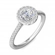 FlyerFit® 14K White Gold Micropave Halo Engagement Ring