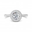 FlyerFit® Platinum Micropave Halo Engagement Ring