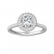 FlyerFit® Platinum Micropave Halo Engagement Ring