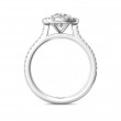 FlyerFit® Platinum Micropave Halo Engagement Ring