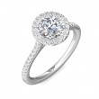 FlyerFit® Platinum Micropave Halo Engagement Ring