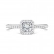 FlyerFit® 18K White Gold Micropave Halo Engagement Ring