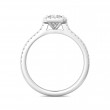 FlyerFit® 18K White Gold Micropave Halo Engagement Ring