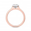 FlyerFit® 14K Pink Gold Shank And White Gold Top Micropave Halo Engagement Ring