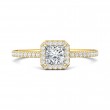 FlyerFit® 14K Yellow Gold Micropave Halo Engagement Ring