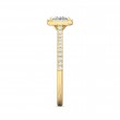 FlyerFit® 14K Yellow Gold Micropave Halo Engagement Ring